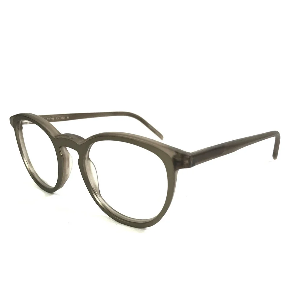 Tom Davies Eyeglasses Frames TD745 Col. 2221 Matte Brown Round 48-20-140